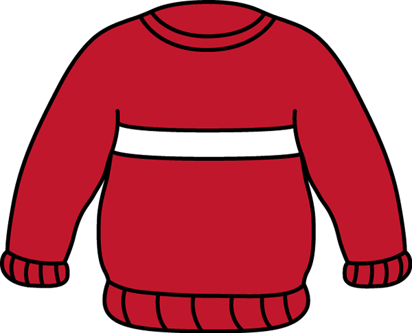 red sweater with white stripe